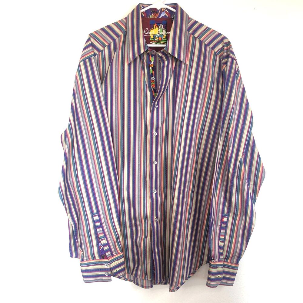 Robert Graham Bantry House Long Sleeve Button-Down 100% Cotton Size 2XL India